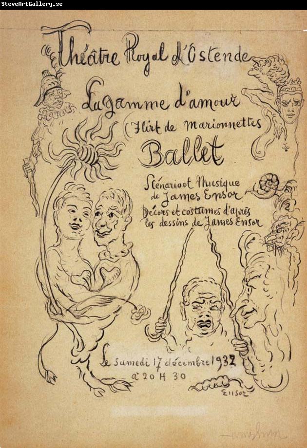 James Ensor Poster for the Theatre Royal d-Ostende